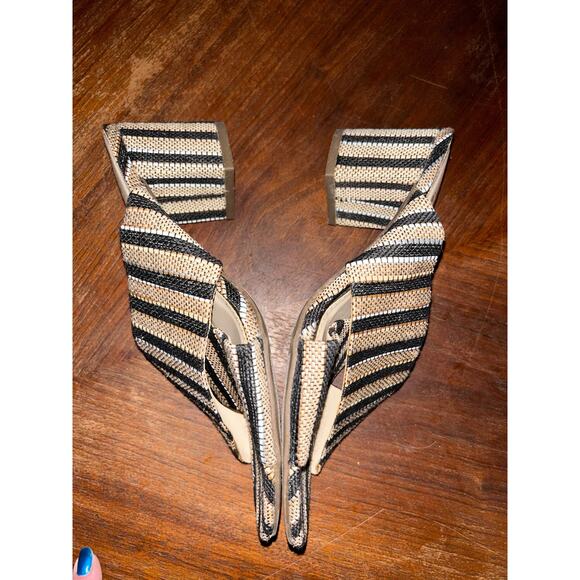 Circus by Sam Edelman  Stevie  Hippie Edgy Preppy Brown Stripe Mule Chunky Heels - Picture 8 of 9